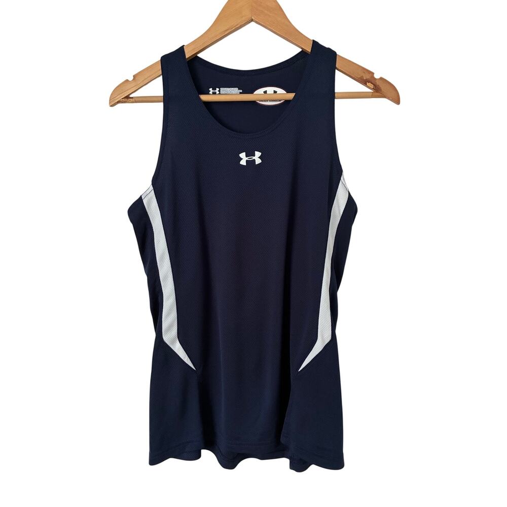 Under Armour Navy Blue Athletic Sleeveless Muscle Tank Size M